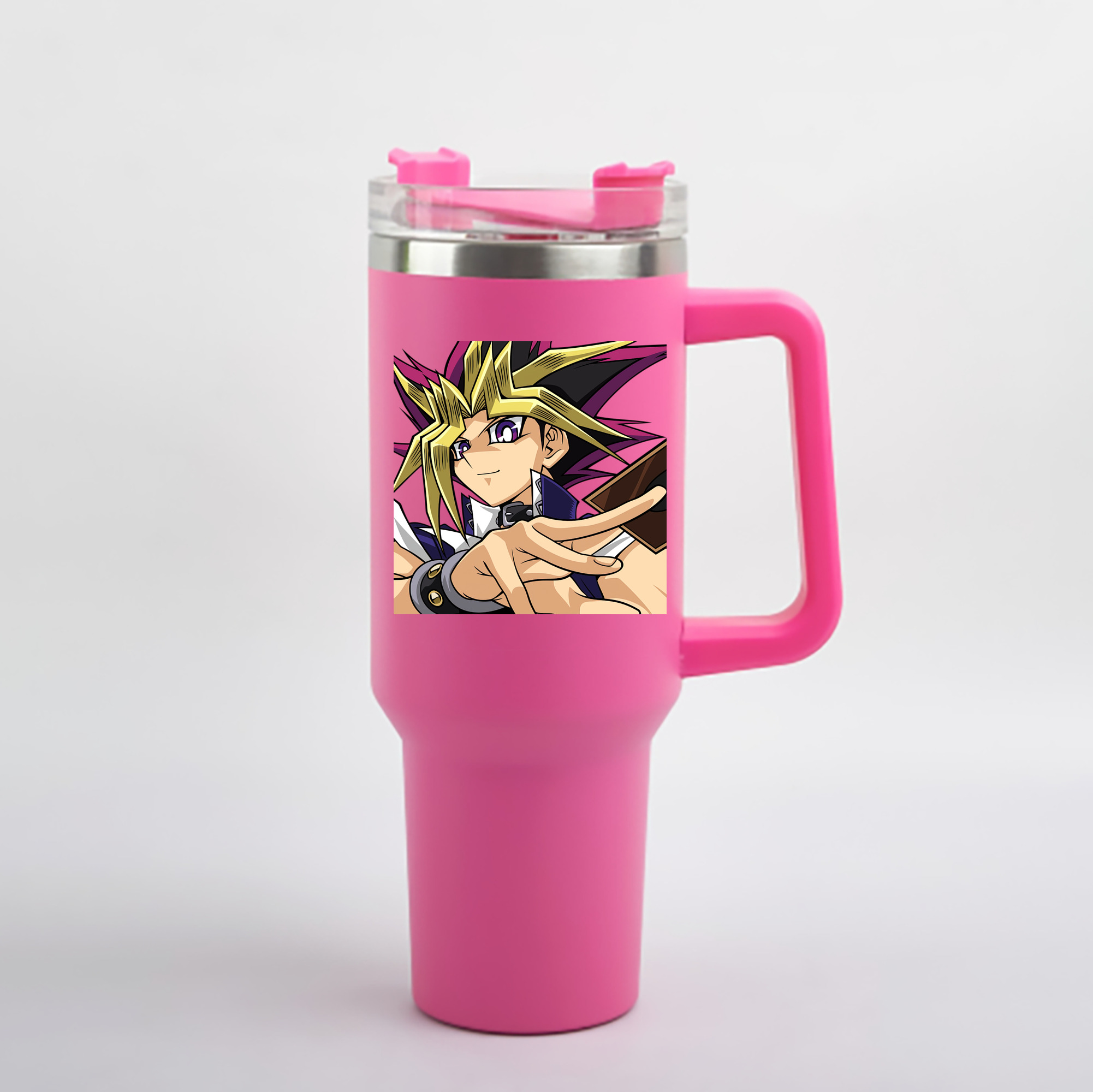 （画像用） 遊☆戯☆王 Yu-Gi-Oh! 1200mL車用タンブラー - クリスタルステッカー（プラスチックストロー付き）